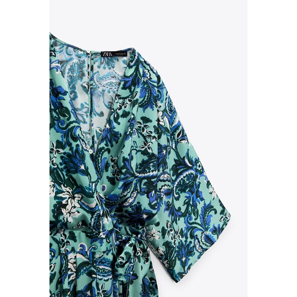 Zara Paisley Floral Print Tie Waist Pants Jumpsuit (NWT) - Picture 7 of 10